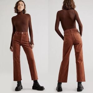 ROLLA'S Original High Rise Straight Cord Corduroy Pants 28 Brown Tan Retro